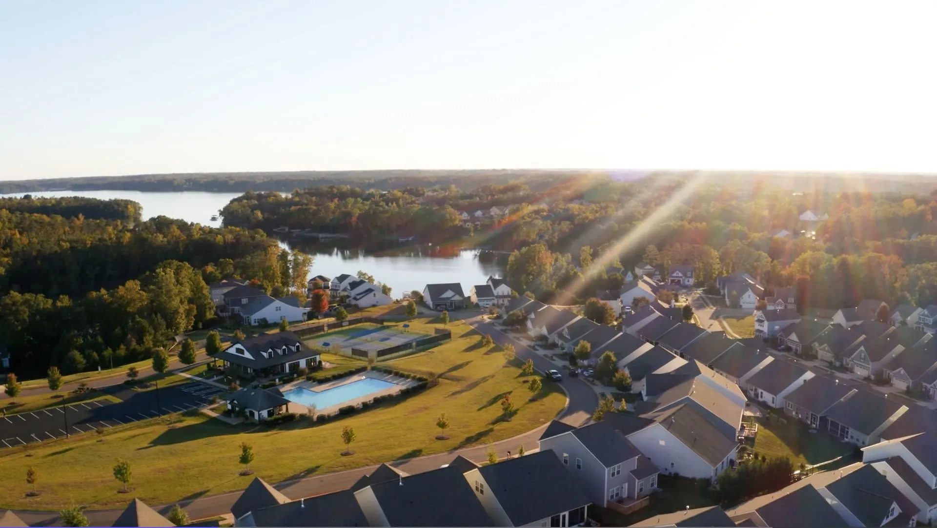 Aerial view of the Edgewater community.